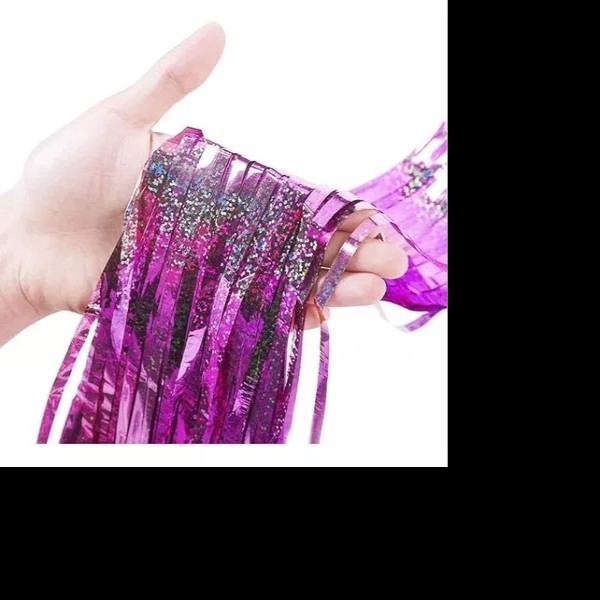 CORTINA FIESTA LARGA HOLOGRAMA METALICA FIUSHA 195X95 E1